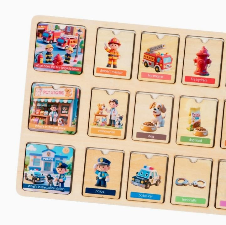 Montessori Wooden Classification Puzzle, Educational Learning Board for Toddlers (Ages 3+)