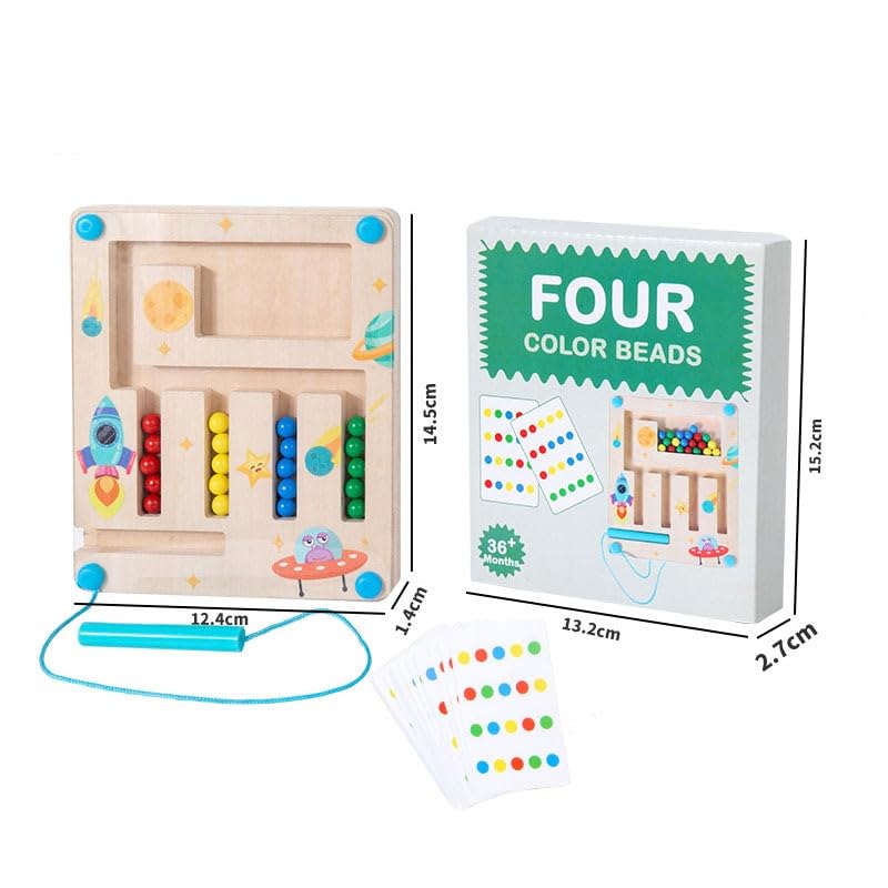 Montessori Magnetic Color Sorting Bead Maze — Fine Motor & Matching Toy (Ages 3+)