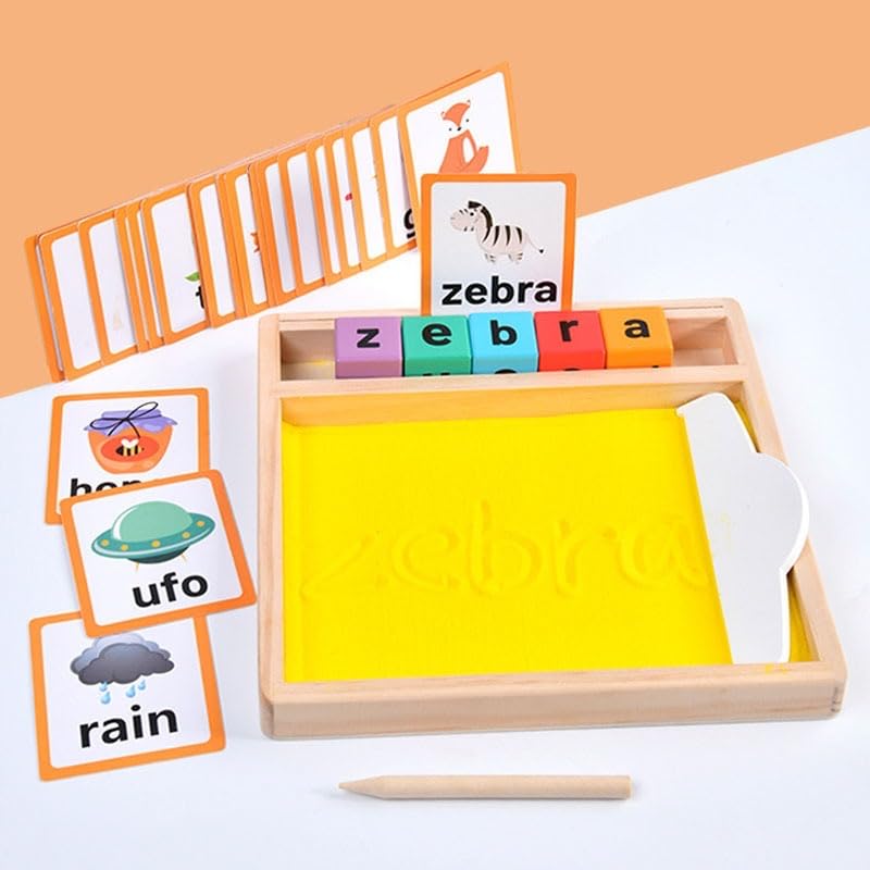 Montessori Sand Writing & Spelling Tray, Early Literacy Learning Toy (Ages 3+)