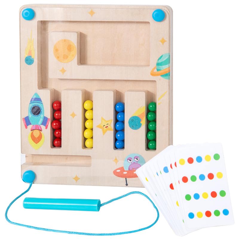 Montessori Magnetic Color Sorting Bead Maze — Fine Motor & Matching Toy (Ages 3+)