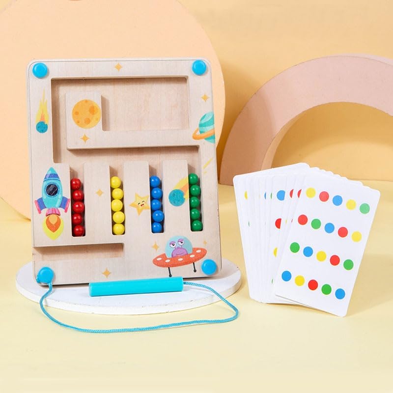 Montessori Magnetic Color Sorting Bead Maze — Fine Motor & Matching Toy (Ages 3+)