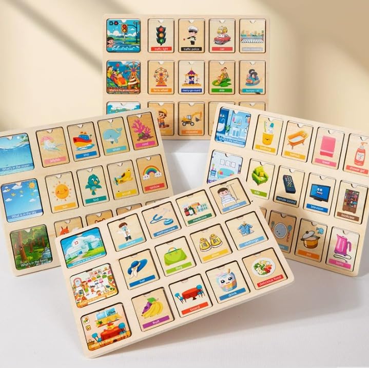 Montessori Wooden Classification Puzzle, Educational Learning Board for Toddlers (Ages 3+)